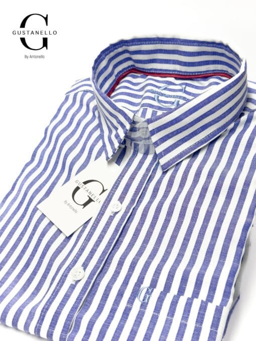 CAMISA MANGA CORTA GUSTANELLO AZUL - CASUAL - Imagen 2