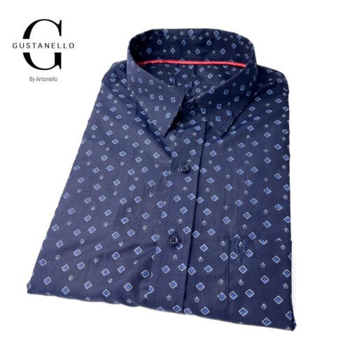 CAMISA MANGA CORTA GUSTANELLO AZUL OSCURO - CASUAL - Imagen 2