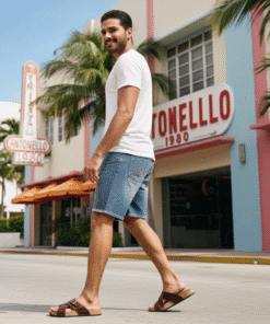 Sandalia cruzada de cuero para caballero – Antonello